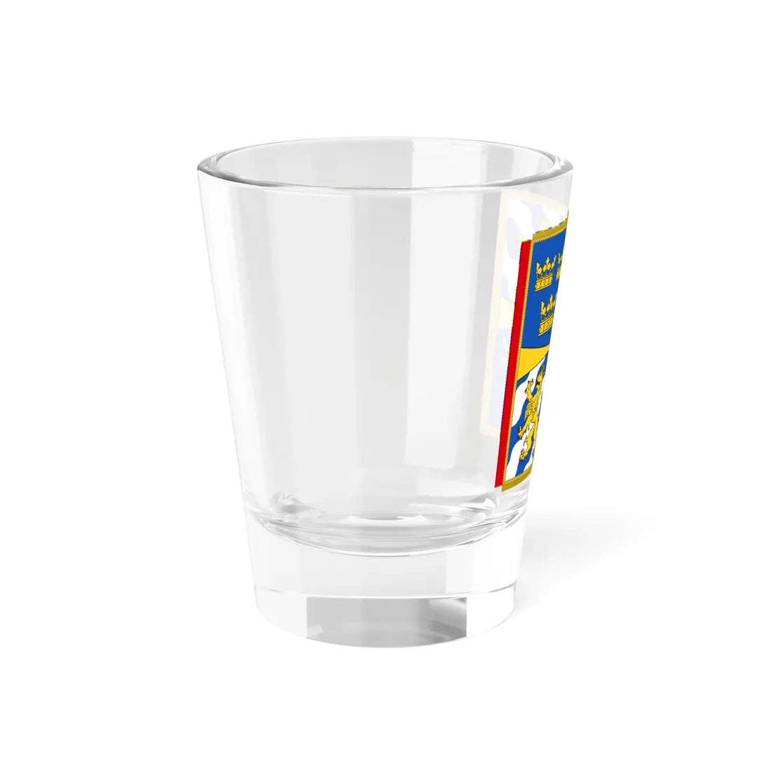 Garter Banner of the Swedish Monarch (Sweden) Shot Glass 1.5oz - Go Mug Yourself