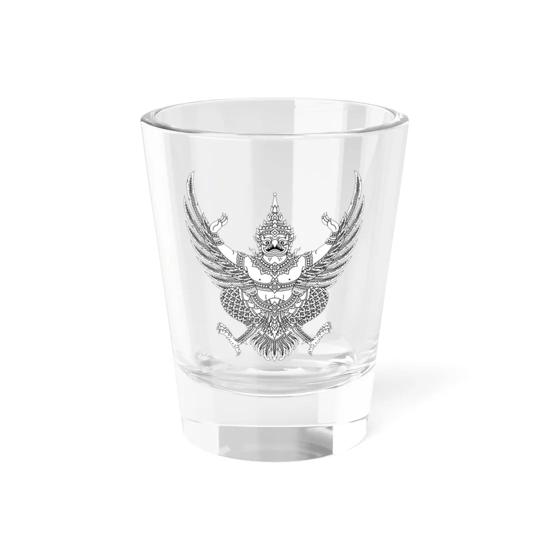 Garuda Emblem of Thailand Monochrome (Thailand) (Coat of Arms) Shot Glass 1.5oz 1.5oz - Go Mug Yourself