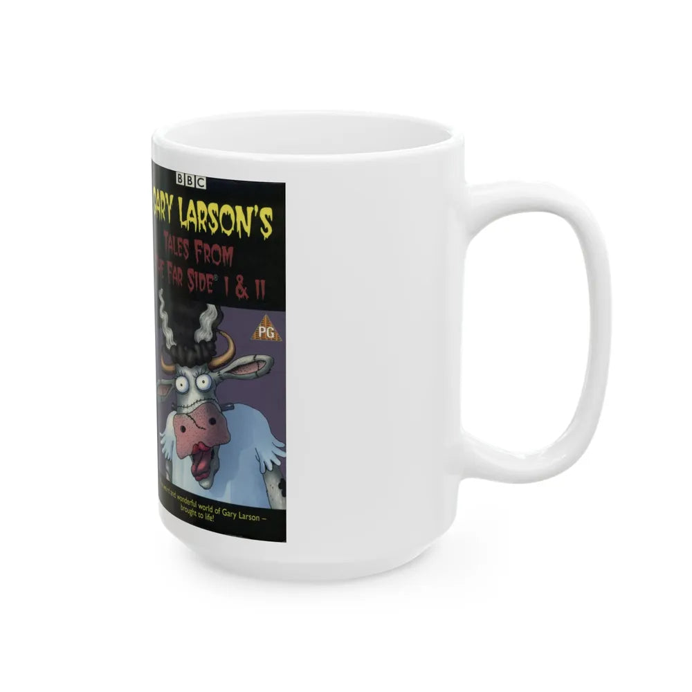 GARY LARSONS TALES FROM THE FAR SIDE 1 AND 2 (VHS COVER) - White Coffee Mug-Go Mug Yourself