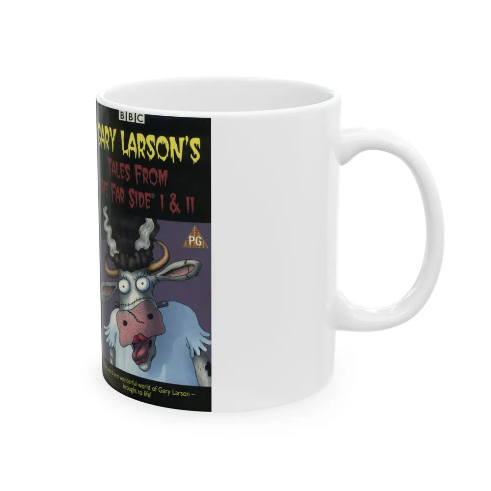 GARY LARSONS TALES FROM THE FAR SIDE 1 AND 2 (VHS COVER) - White Coffee Mug-Go Mug Yourself