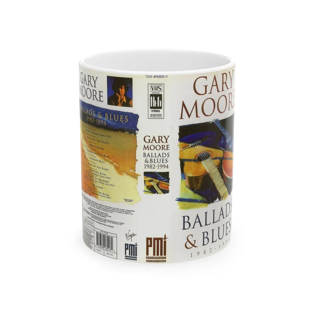 GARY MOORE BALLADS AND BLUES (VHS COVER) - White Coffee Mug-11oz-Go Mug Yourself