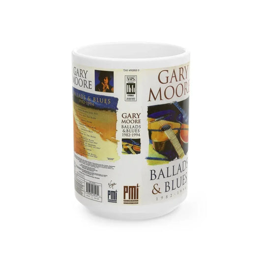GARY MOORE BALLADS AND BLUES (VHS COVER) - White Coffee Mug 15oz - Go Mug Yourself
