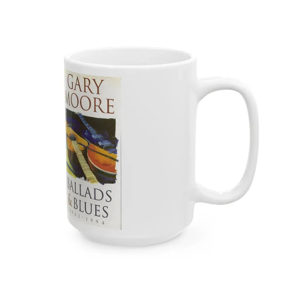 GARY MOORE BALLADS AND BLUES (VHS COVER) - White Coffee Mug - Go Mug Yourself