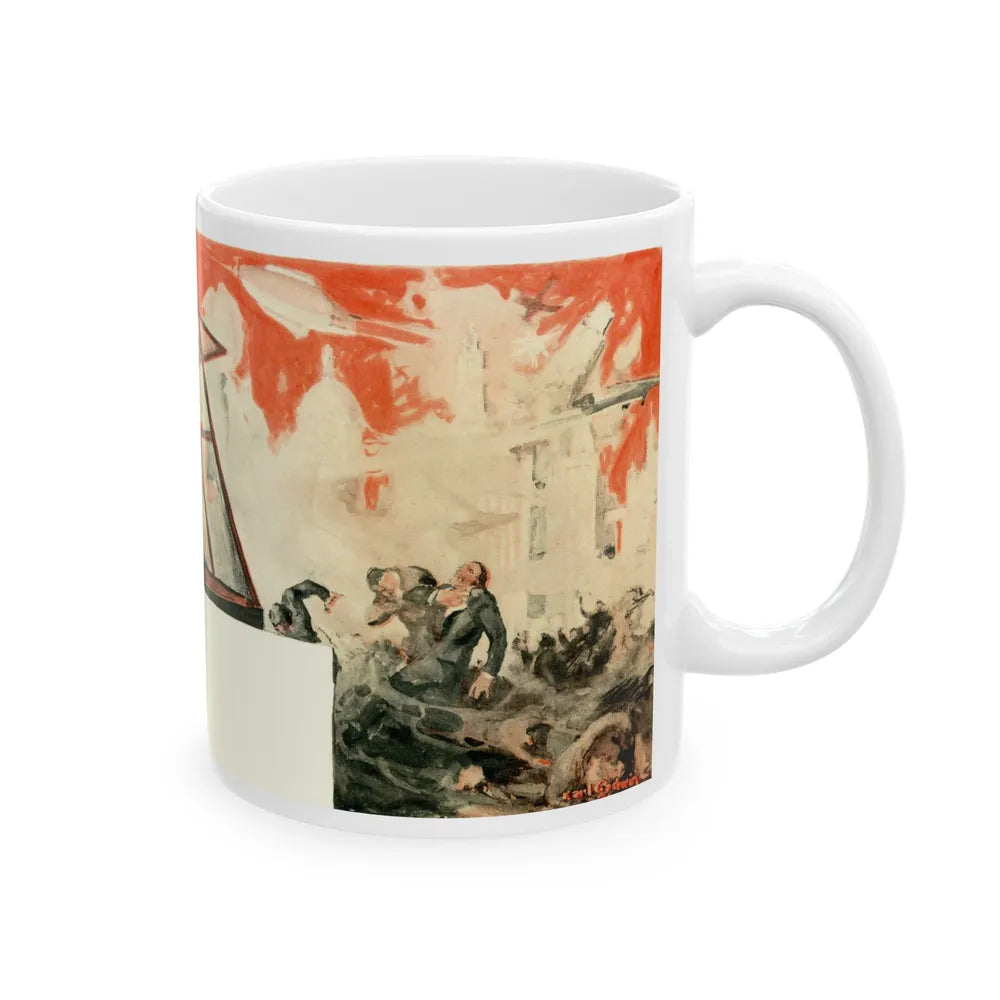 Gas Warfare, H.G. Wells Predicts The World of 1981, Liberty magazine, 1931 - White Coffee Mug-Go Mug Yourself