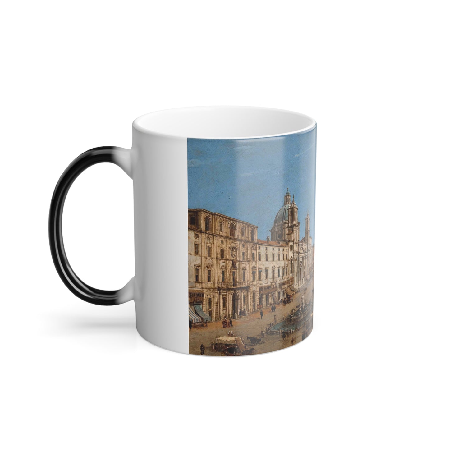 Gaspar van Wittel (1652-1736) The Piazza Navona, Rome - Oil on Copper - Color Changing Mug 11oz-Go Mug Yourself