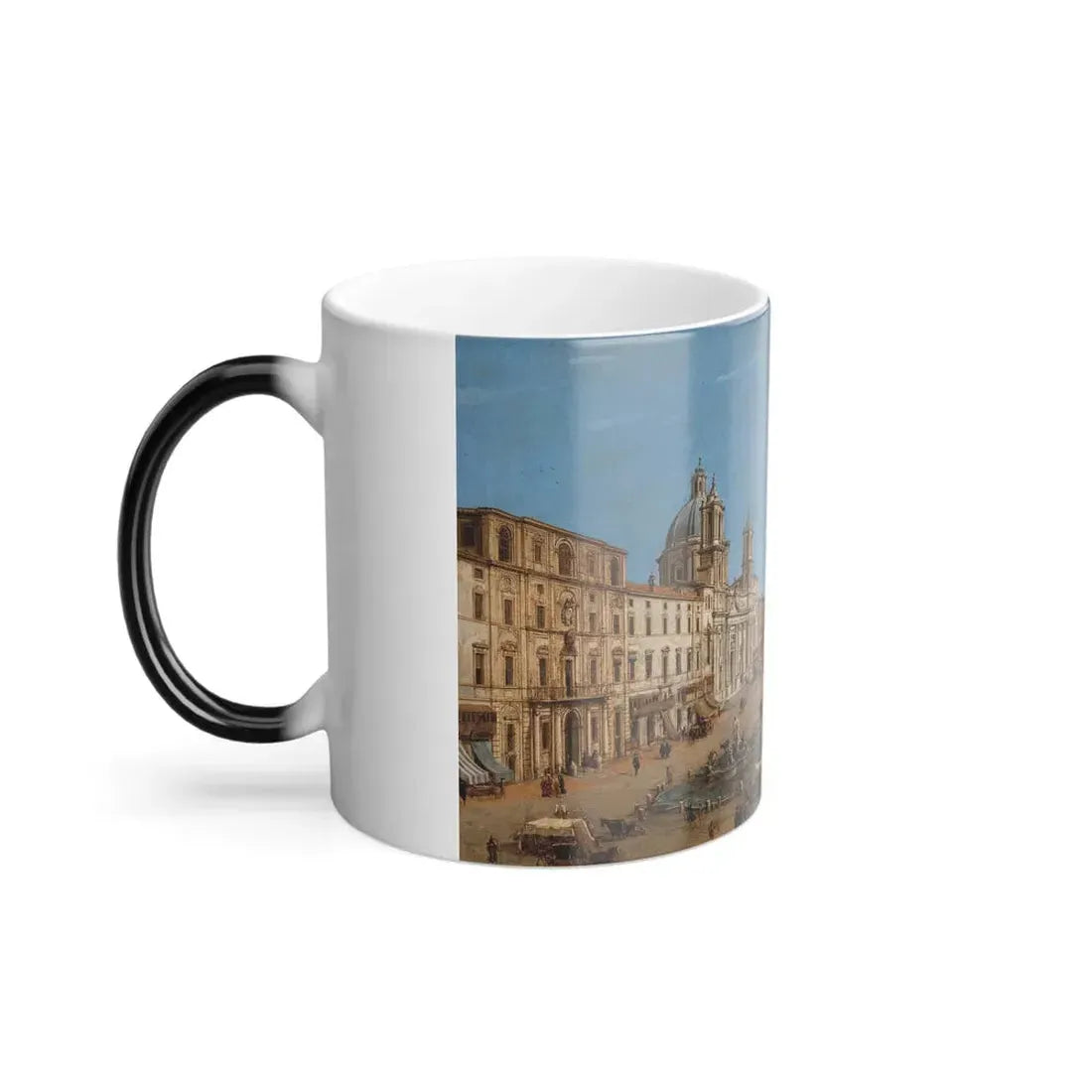 Gaspar van Wittel (1652-1736) The Piazza Navona, Rome - Oil on Copper - Color Changing Mug 11oz - Go Mug Yourself