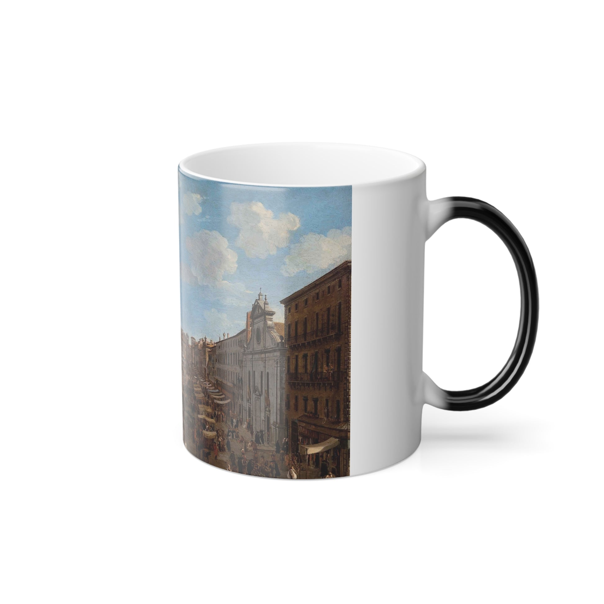Gaspar van Wittel (1652-1736) The Piazza Navona, Rome - Oil on Copper - Color Changing Mug 11oz-Go Mug Yourself