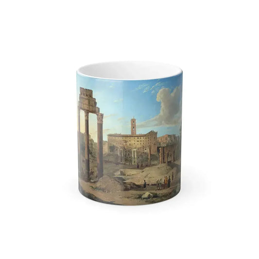 Gaspare Gabrielli (1770-1828) The Roman Forum and the distant Palazzo Senatorio - Oil on canvas 1819 - Color Changing Mug 11oz 11oz - Go Mug Yourself
