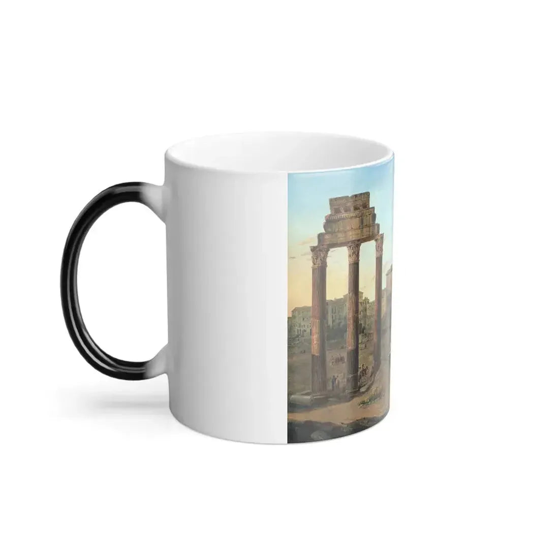 Gaspare Gabrielli (1770-1828) The Roman Forum and the distant Palazzo Senatorio - Oil on canvas 1819 - Color Changing Mug 11oz - Go Mug Yourself