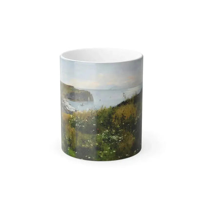 Gaston Roullet (1847-1925) View of Etretat - Oil on Canvas 1888 - Color Changing Mug 11oz 11oz - Go Mug Yourself