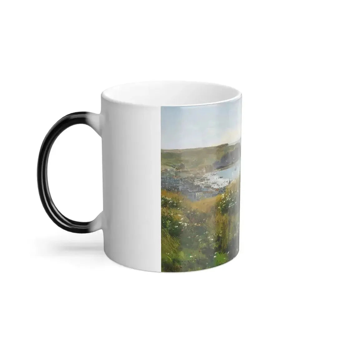Gaston Roullet (1847-1925) View of Etretat - Oil on Canvas 1888 - Color Changing Mug 11oz - Go Mug Yourself