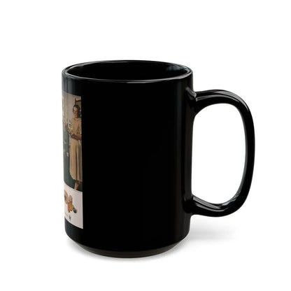 Gathered Around The Piano, Look magazine, January 1949 - Black Coffee Mug-Go Mug Yourself