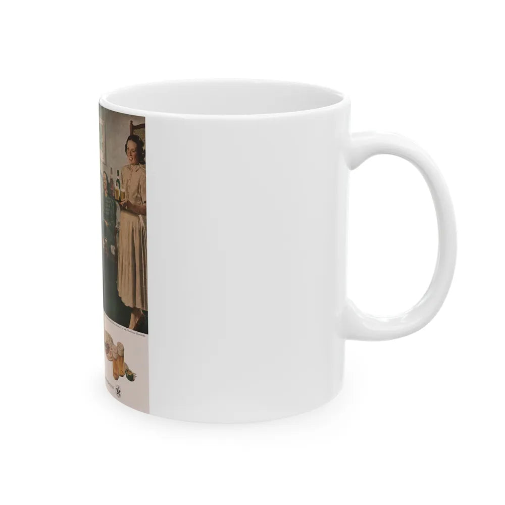 Gathered Around The Piano, Look magazine, January 1949 - White Coffee Mug-Go Mug Yourself