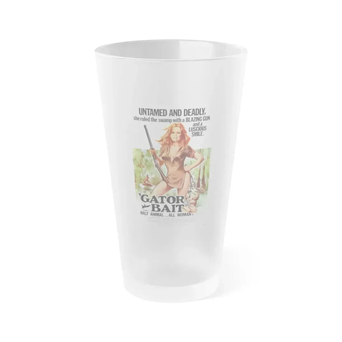 GATOR BAIT 1973 Movie Poster - Frosted Pint Glass 16oz Default Title - Go Mug Yourself