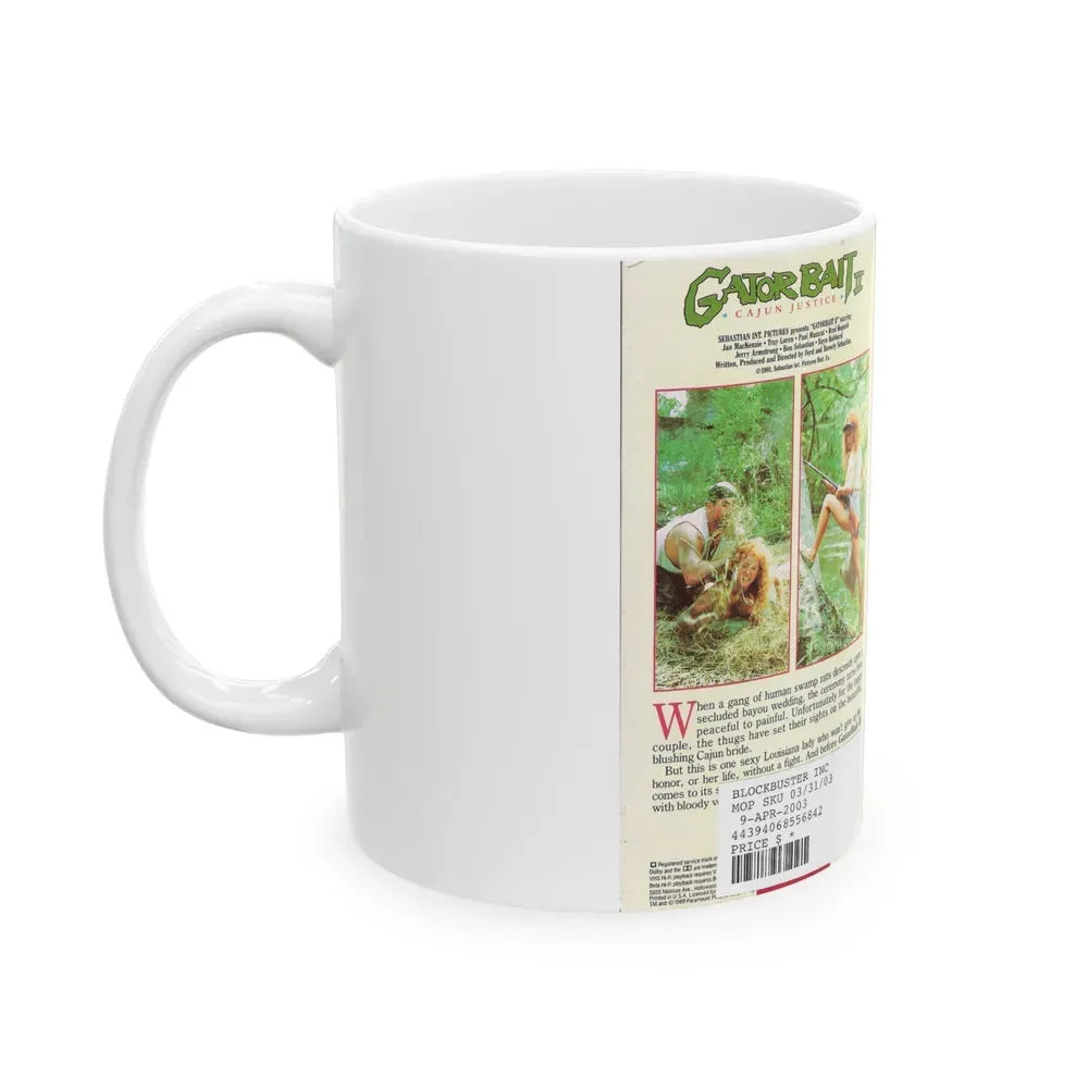 GATOR BAIT 2 CAJUN JUSTICE (VHS COVER) - White Coffee Mug - Go Mug Yourself