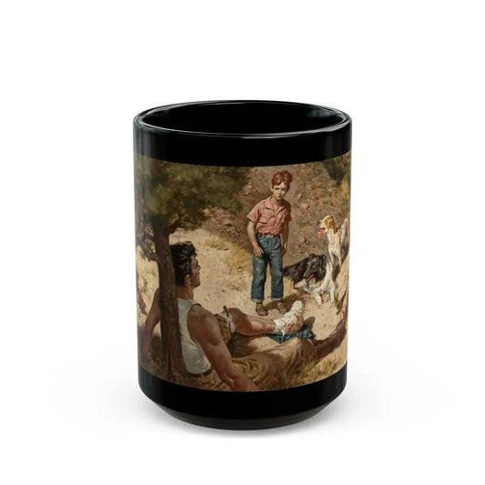 Gauge Shotgun, Saturday Evening Post illustration - Black Coffee Mug 15oz - Go Mug Yourself