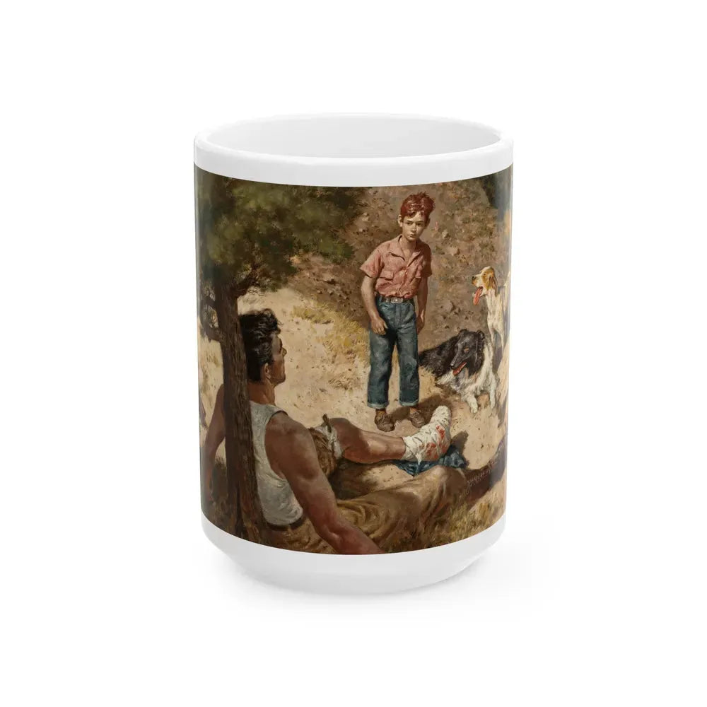 Gauge Shotgun, Saturday Evening Post illustration - White Coffee Mug 15oz - Go Mug Yourself