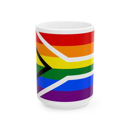Gay Flag of South Africa (South Africa) White Coffee Mug 15oz - Go Mug Yourself
