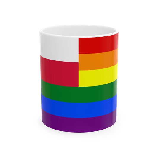 Gay flag pl (Poland) White Coffee Mug-11oz-Go Mug Yourself