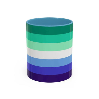 Gay Men Pride Flag - Accent Coffee Mug 11oz Light Blue - Go Mug Yourself