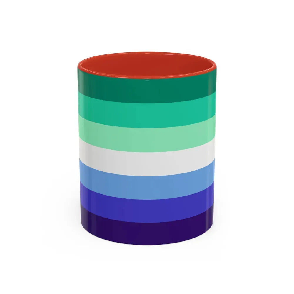 Gay Men Pride Flag - Accent Coffee Mug 11oz Red - Go Mug Yourself