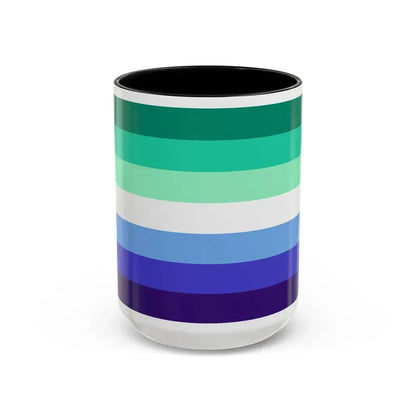 Gay Men Pride Flag - Accent Coffee Mug 15oz Black - Go Mug Yourself