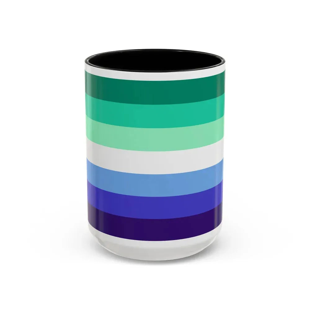 Gay Men Pride Flag - Accent Coffee Mug 15oz Black - Go Mug Yourself