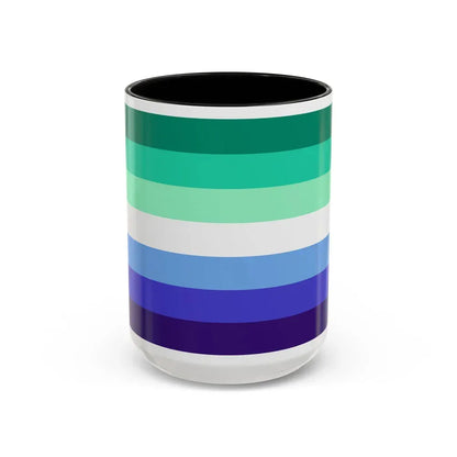 Gay Men Pride Flag - Accent Coffee Mug 15oz Black - Go Mug Yourself
