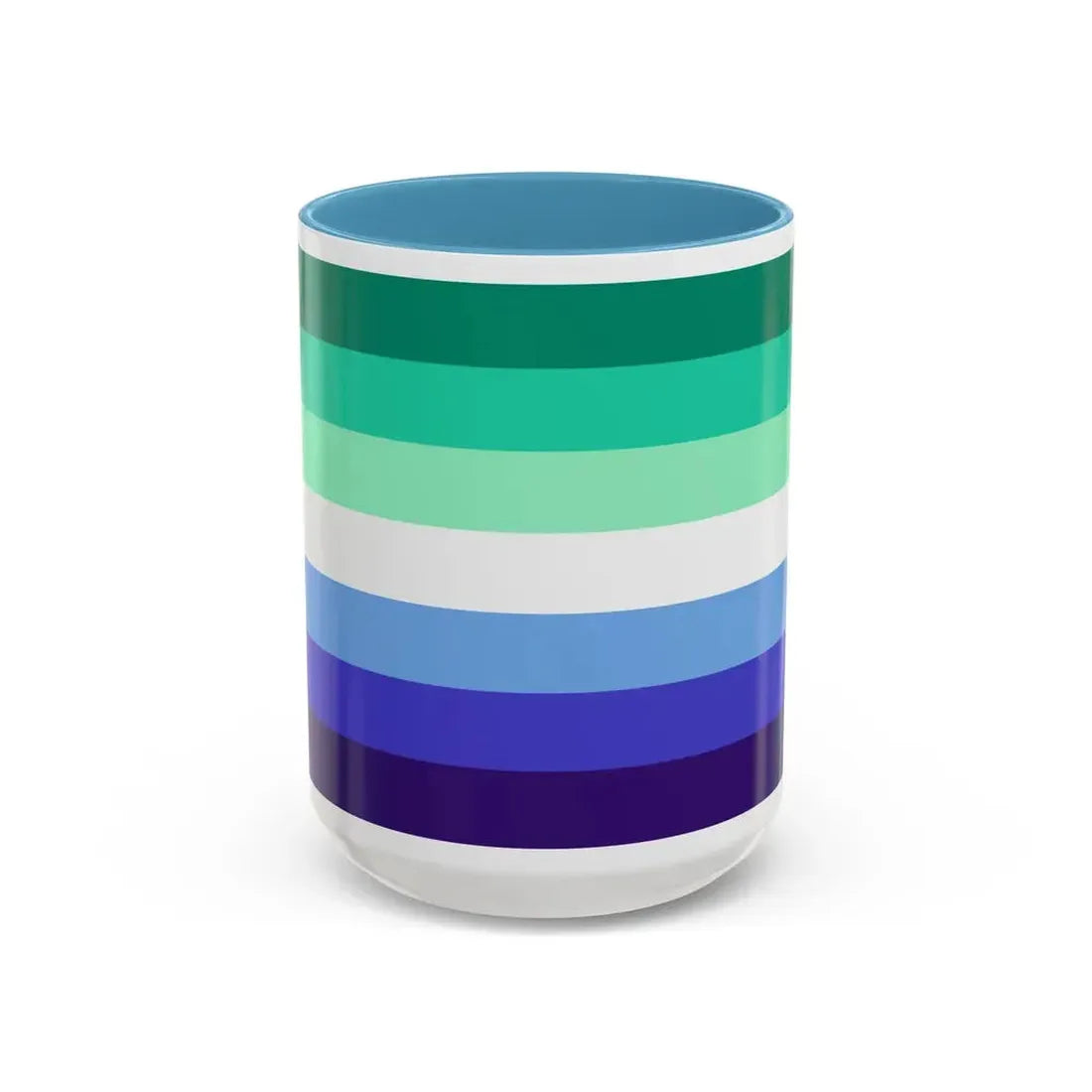 Gay Men Pride Flag - Accent Coffee Mug 15oz Light Blue - Go Mug Yourself