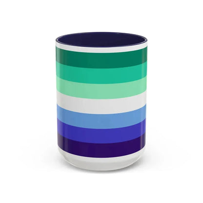 Gay Men Pride Flag - Accent Coffee Mug 15oz Navy - Go Mug Yourself