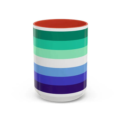 Gay Men Pride Flag - Accent Coffee Mug 15oz Red - Go Mug Yourself