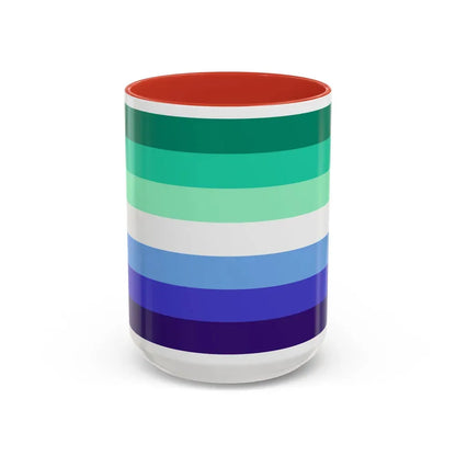 Gay Men Pride Flag - Accent Coffee Mug 15oz Red - Go Mug Yourself
