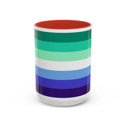 Gay Men Pride Flag - Accent Coffee Mug 15oz Red - Go Mug Yourself
