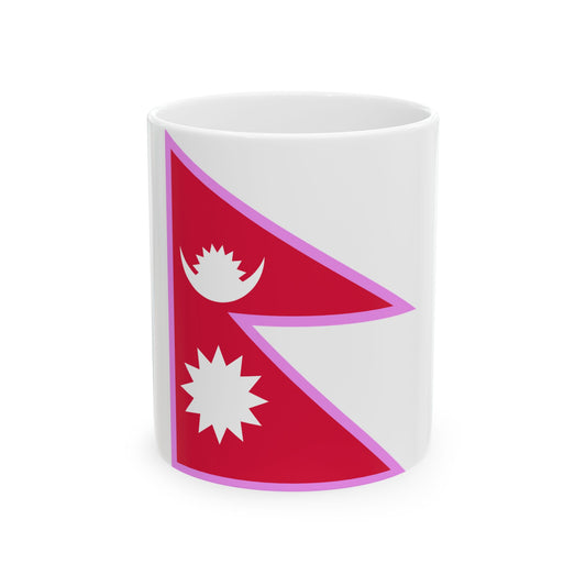Gay Pride flag of Nepal (Nepal) White Coffee Mug-11oz-Go Mug Yourself