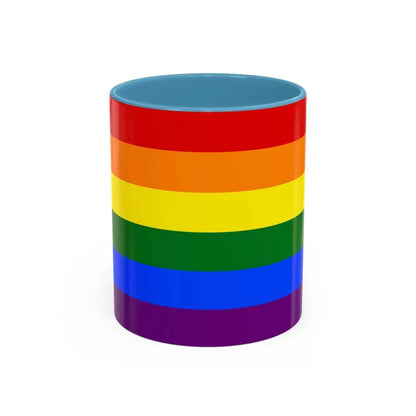 Gay Pride Pride Flag - Accent Coffee Mug 11oz Light Blue - Go Mug Yourself