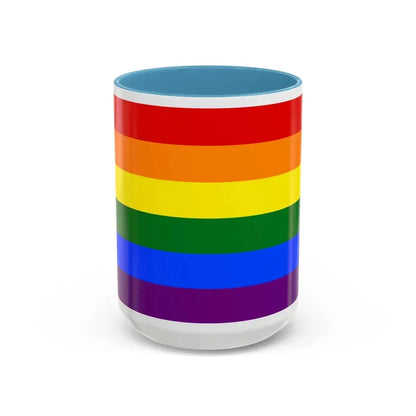 Gay Pride Pride Flag - Accent Coffee Mug 15oz Light Blue - Go Mug Yourself