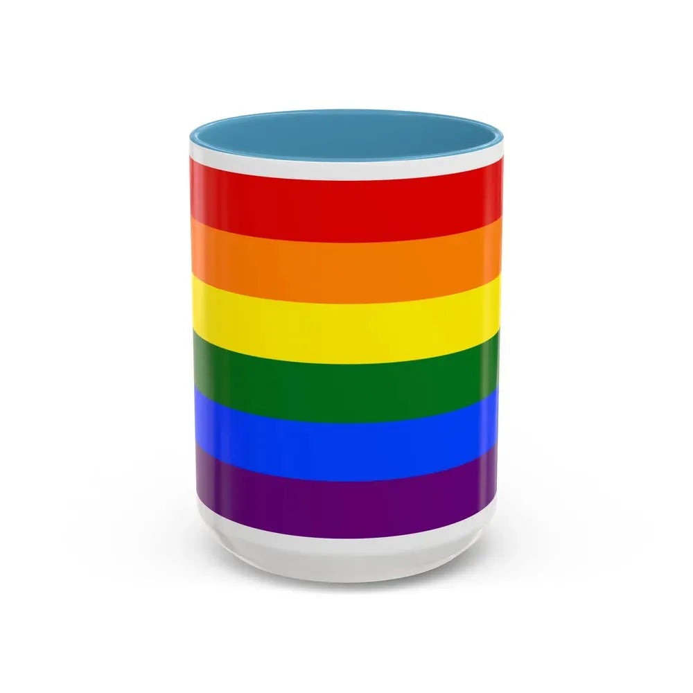 Gay Pride Pride Flag - Accent Coffee Mug 15oz Light Blue - Go Mug Yourself