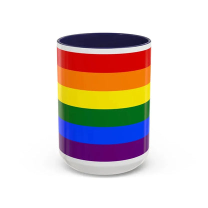 Gay Pride Pride Flag - Accent Coffee Mug 15oz Navy - Go Mug Yourself
