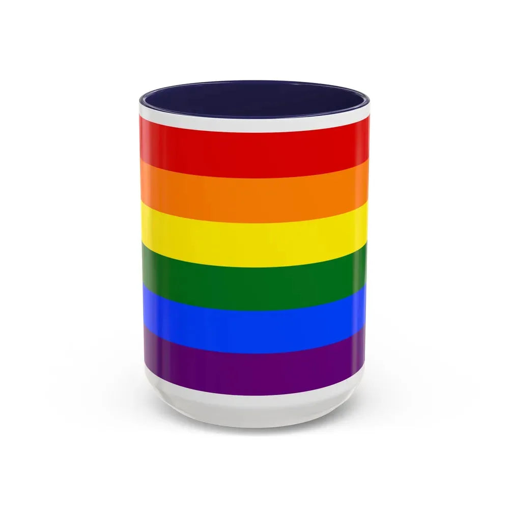 Gay Pride Pride Flag - Accent Coffee Mug 15oz Navy - Go Mug Yourself