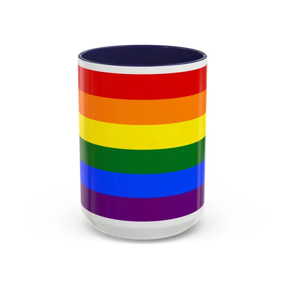 Gay Pride Pride Flag - Accent Coffee Mug 15oz Navy - Go Mug Yourself
