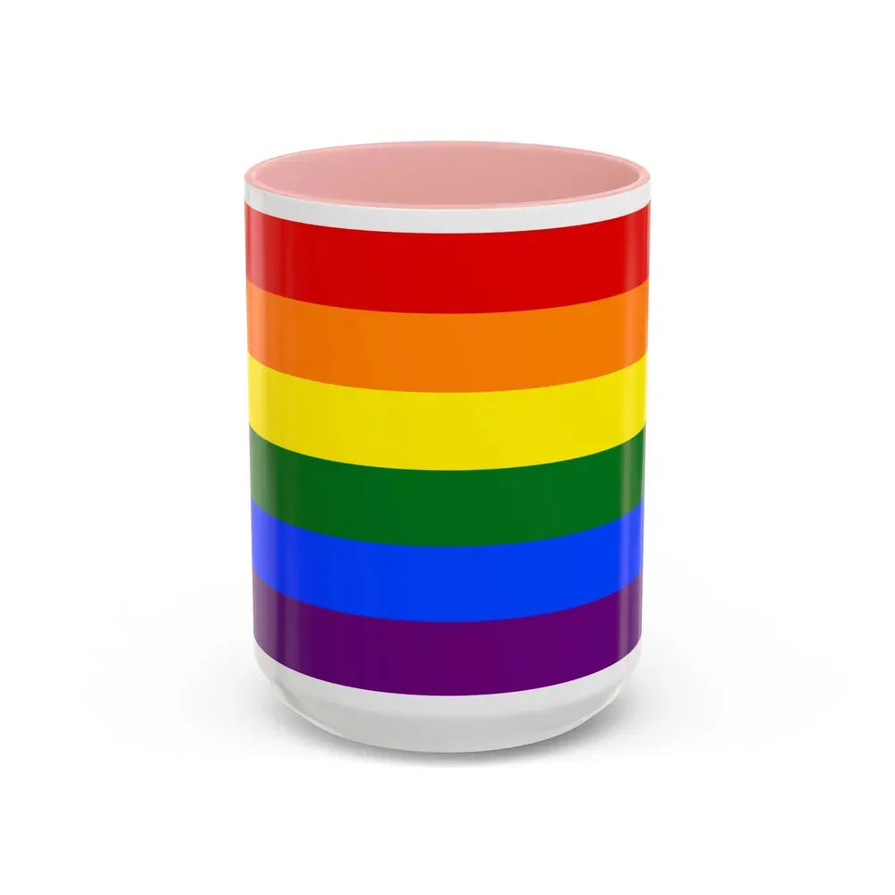 Gay Pride Pride Flag - Accent Coffee Mug 15oz Pink - Go Mug Yourself