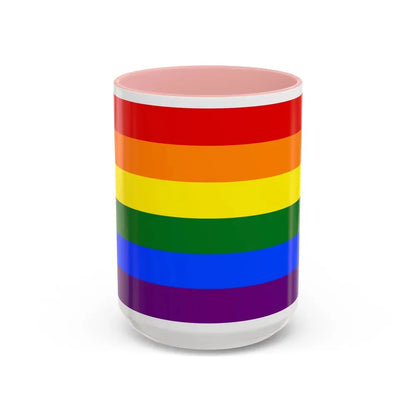 Gay Pride Pride Flag - Accent Coffee Mug 15oz Pink - Go Mug Yourself