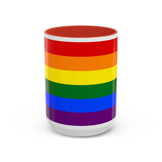 Gay Pride Pride Flag - Accent Coffee Mug 15oz Red - Go Mug Yourself