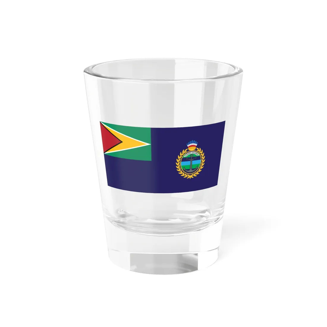 GDF Coast Guard flag variant (Guyana) Shot Glass 1.5oz 1.5oz - Go Mug Yourself