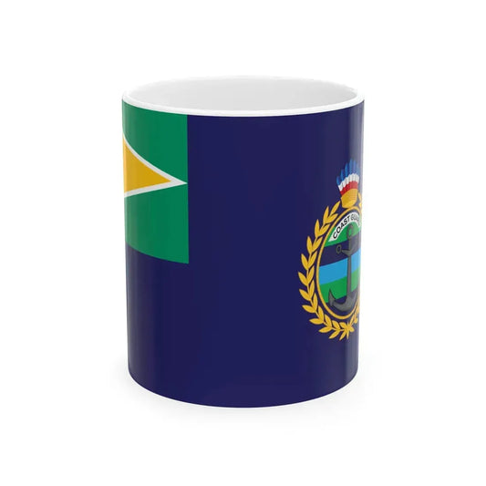 GDF Coast Guard flag variant (Guyana) White Coffee Mug 11oz - Go Mug Yourself