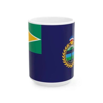 GDF Coast Guard flag variant (Guyana) White Coffee Mug 15oz - Go Mug Yourself