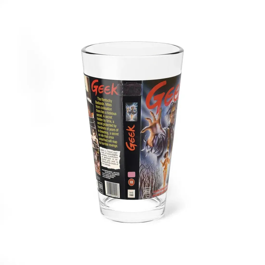 GEEK (VHS COVER) Pint Glass 16oz 16oz - Go Mug Yourself