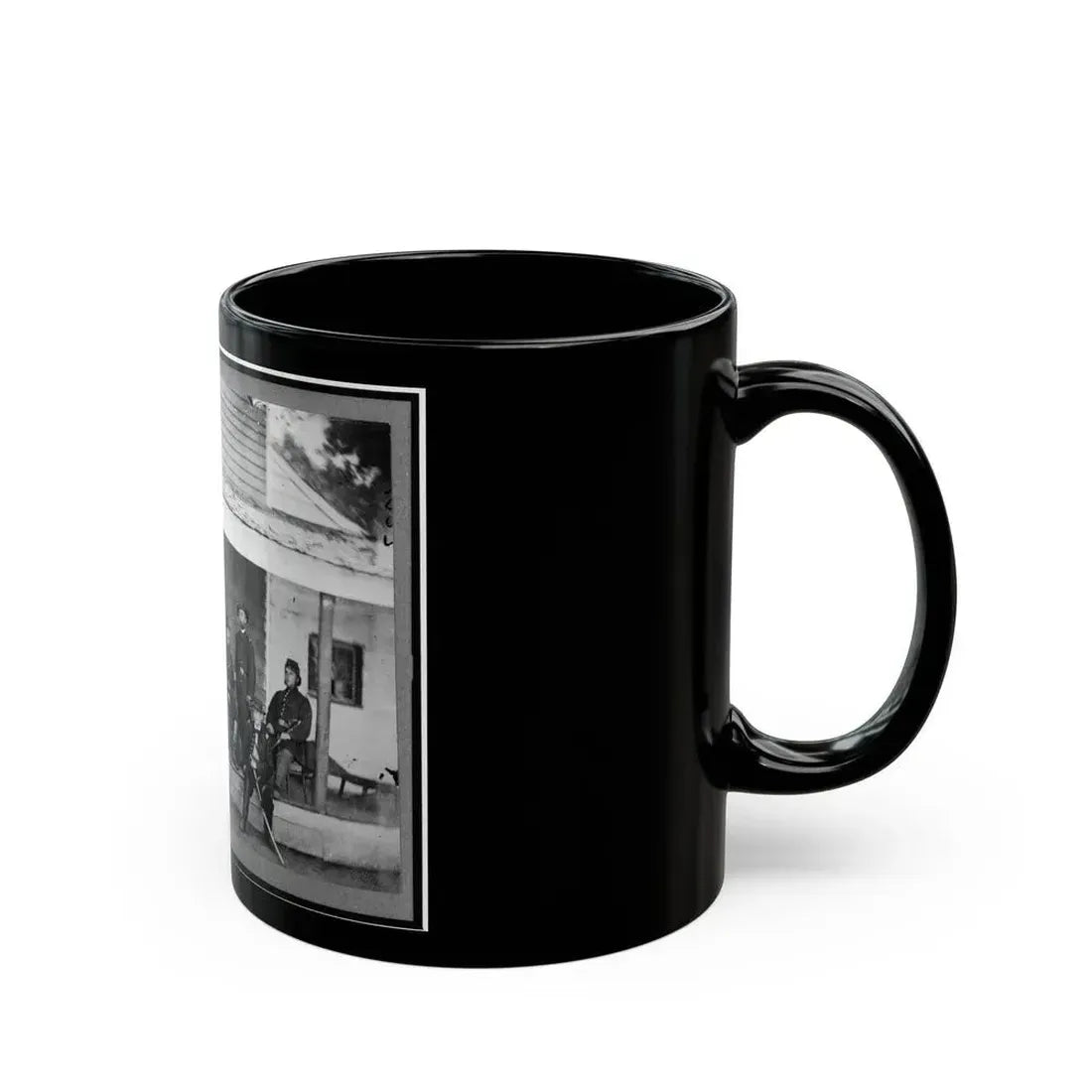 Gen. Alexander Mccook And Staff Posed On Porch Near Washington, D.C. (U.S. Civil War) Black Coffee Mug - Go Mug Yourself
