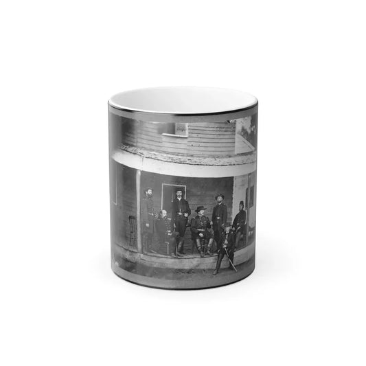 Gen. Alexander Mccook and Staff Posed on Porch Near Washington, D.C. (U.S. Civil War) Color Changing Coffee Mug 11oz Default Title 11oz - Go Mug Yourself