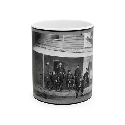 Gen. Alexander Mccook And Staff Posed On Porch Near Washington, D.C. (U.S. Civil War) White Coffee Mug 11oz - Go Mug Yourself